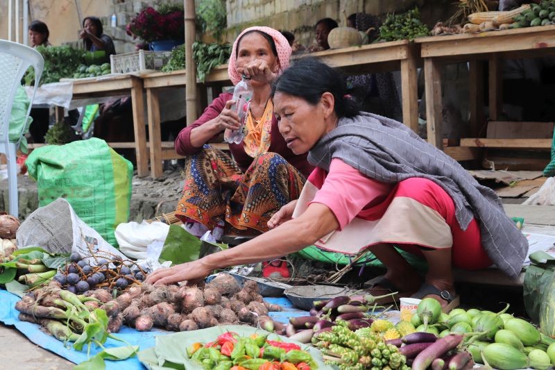 Women street vendors selling vegetables in Kohima. November 14 is celebrated as International Street Vendors Day across the world. (Photo Courtesy: NEN)